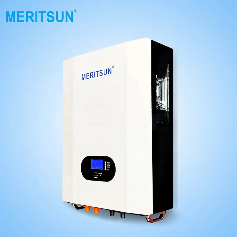 MeritSun Grade A LiFePO4 powerwall lithium battery 48V 100AH 150AH 200AH power wall for house use