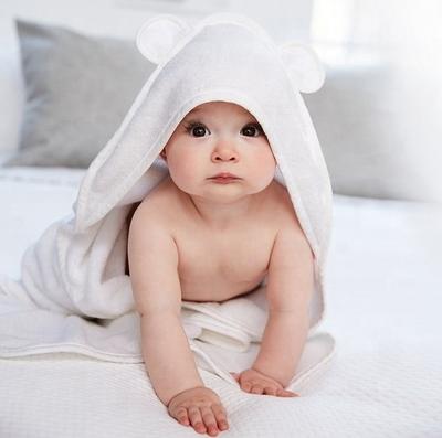 Organic Bamboo Baby Gift Hooded Bath Towel with washcloth set