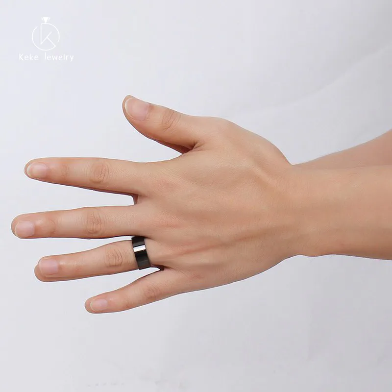 Hot Selling Wholesale Titanium steel plating 18K gold/black couple rings for men and women CR-005