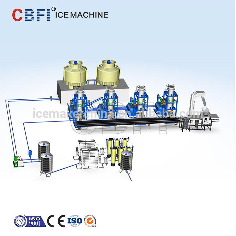 TV 50 5 tons Crystallize Ice Tube Maker Ice source Ice Making Machine Used for Restaurants Drinking