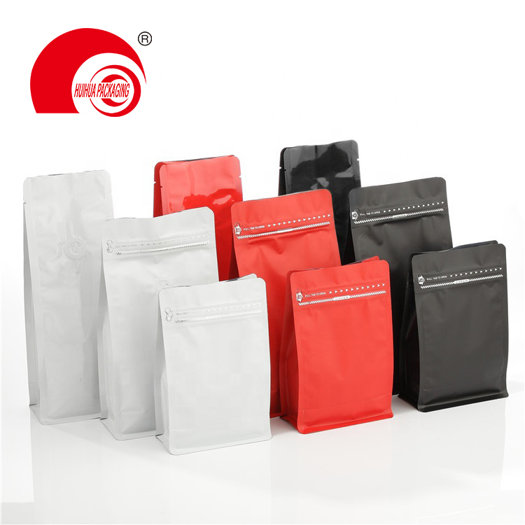 Laminated AL Aluminum Various Color Matte Square Bottom Pouch with Resealable Ziplock