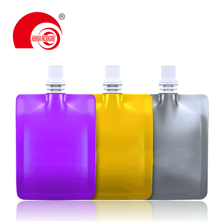 Various Colors Food Grade Energy Drinking Spout Pouch with Middle Nozzle for Daily Chemicals