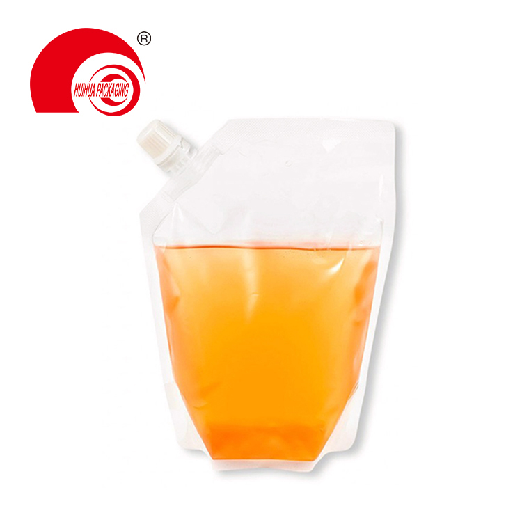 High Quality Reusable Juice Packaging Bag Clear Spout Pouch for Water Liquid Storage