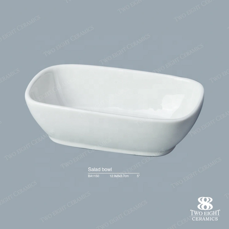 Best Selling Banquet Use Rectangle Crockery Tableware Sauce Dish, White Rectangle Soy Sauce Dish^