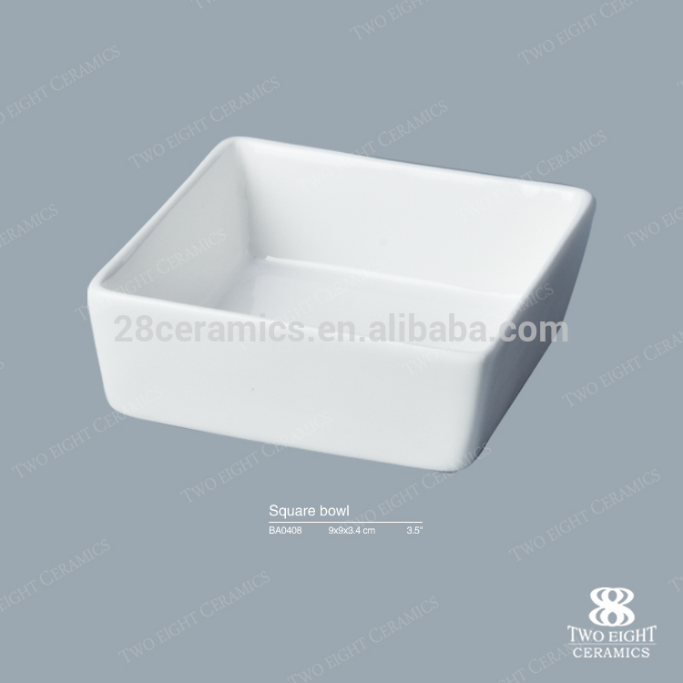 Wholesale chinese restaurant porcelain small square soy sauce dish tableware