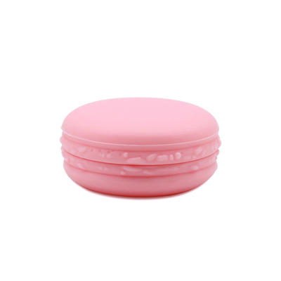 Colorful Plastic Pink Jar With Lid Macaron Shape Cream Jar