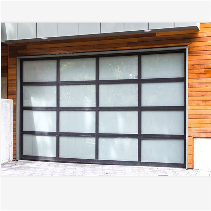 9*8 feet Black automatic aluminum with tempered glass garage door ready to ship