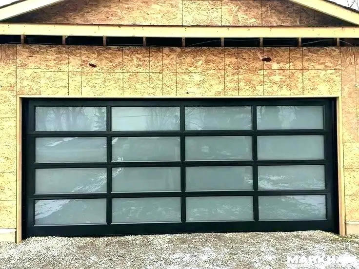16x8 Aluminum Tempered Glass Garage Door for House