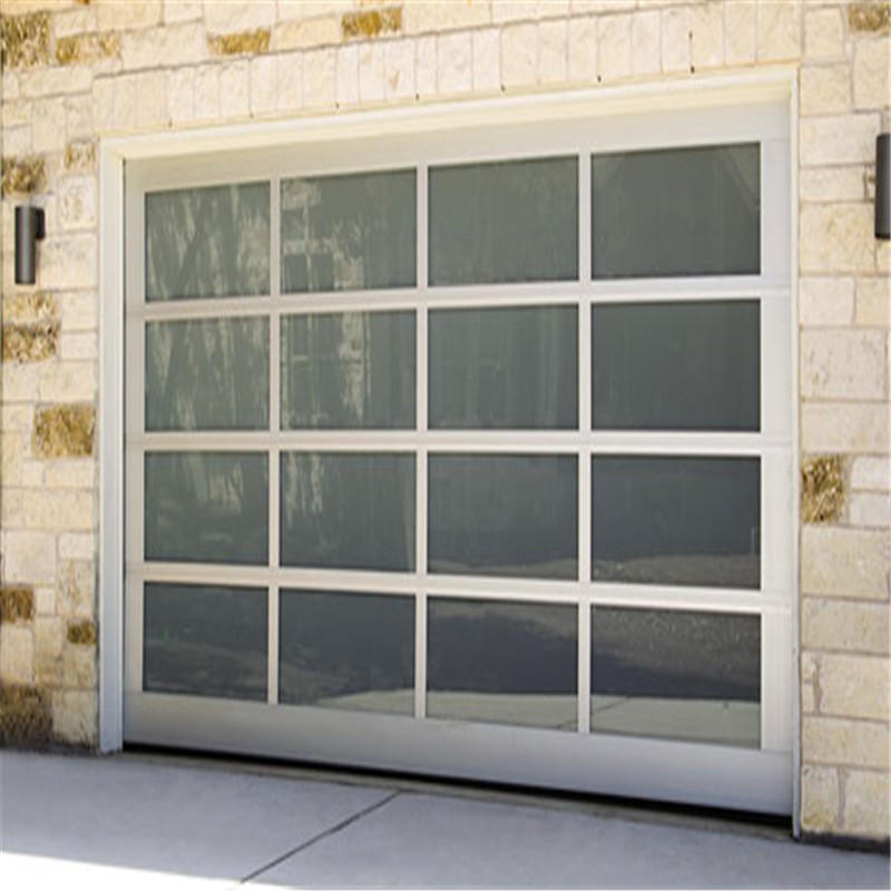 8'W*7'H Customized Overhead Electric Aluminum Sectional Glass Garage Door For House
