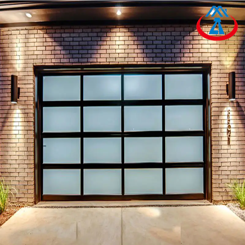 9*8 feet Transparent Modern Aluminum Glass Garage Door For sale