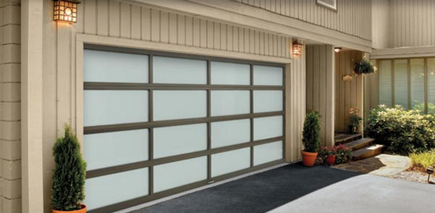 8x7 Automatic Aluminum Glass Garage Door for House or Villa