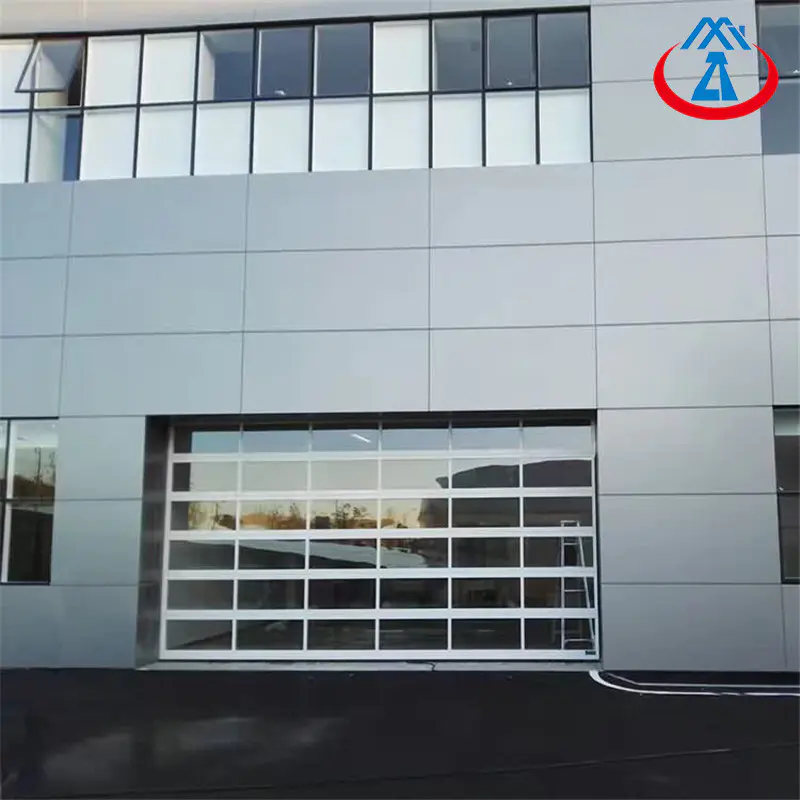 8*7 Feet Overhead Glass Panel Garage Doorwith Tempered/Frosted Glass