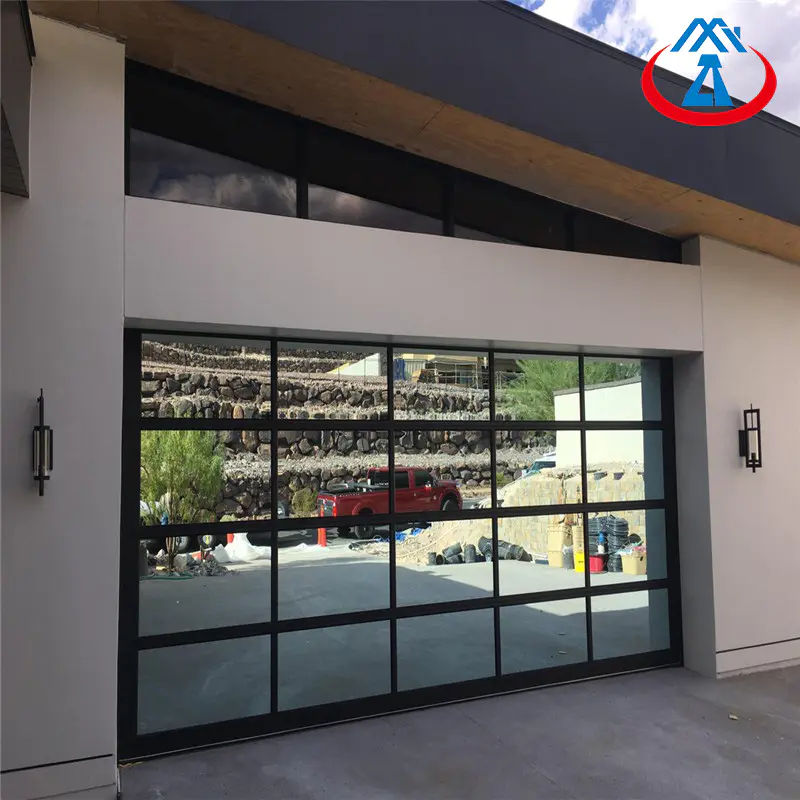 8*7 Aluminum Roller up Modern Garage Glass Door For Residential