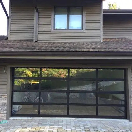 8x7 Automatic Surface Finished Aluminum Clear Glass Garage Door