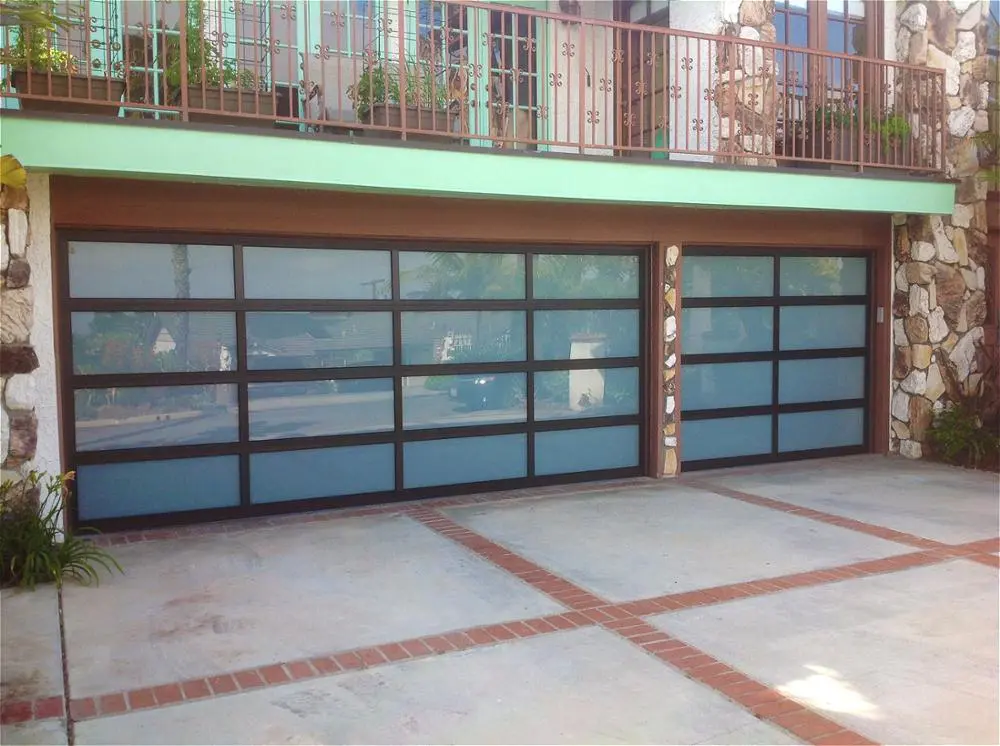 Modern Standard Size 9*8 Feet Aluminum Glass Garage Door For House