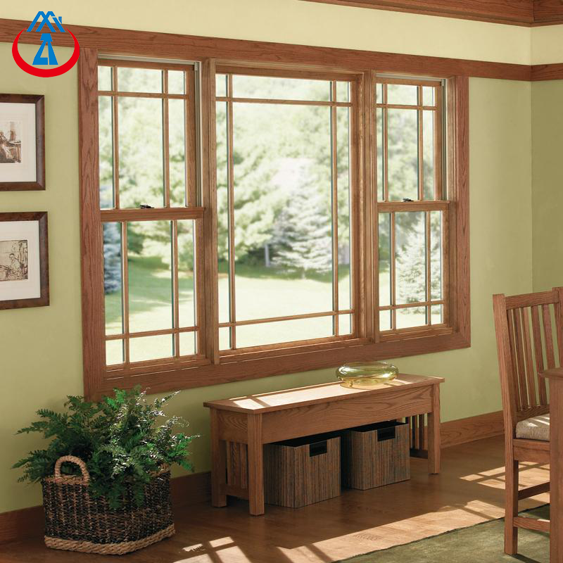 Factory Price Wood Frame Double Tempered Glazing Definition Double Hung Window