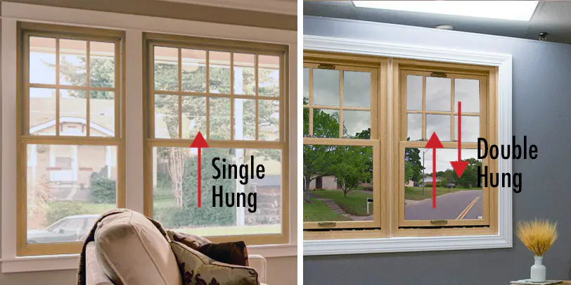 Factory Price Wood Frame Double Tempered Glazing Definition Double Hung Window