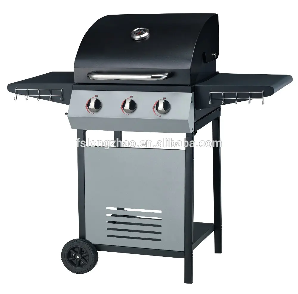 3 burners outdoor stainless steel gas bbq grill with side oven OL6602-3