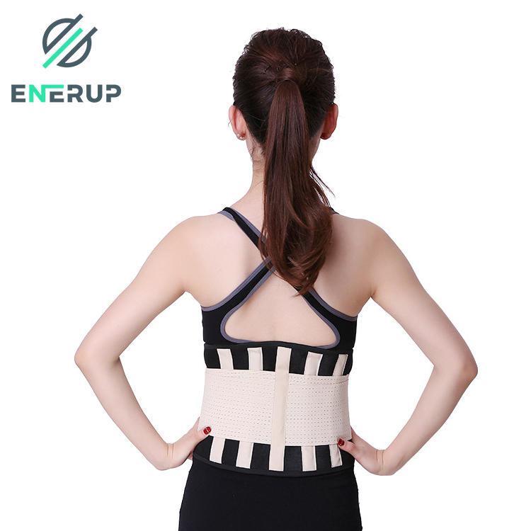 Enerup Custom Workout Women Double Strap Rubber Shaper Slimming Steel Bone Corset Lumbar Stabilization Waist Trainer