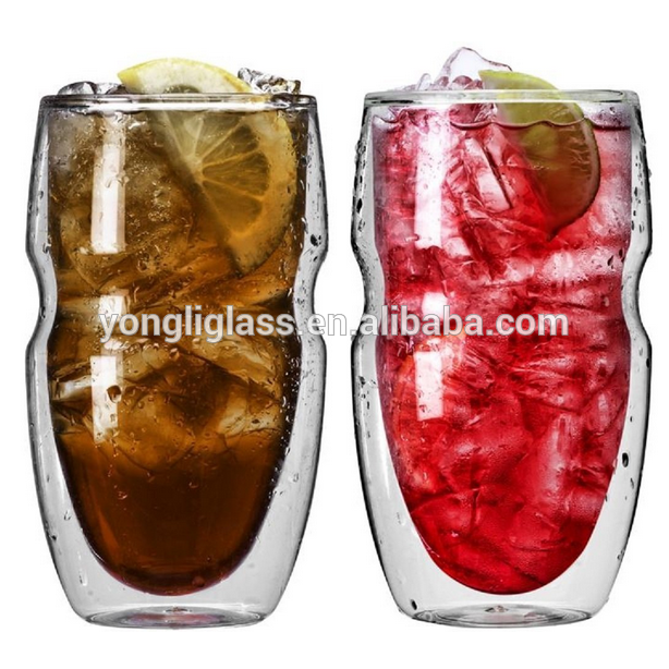16oz Double Wall Glass Double Wall Insulated Beverage and Coffee Glasses