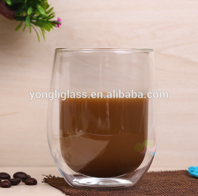 2016 New products double wall glass coffee cup,double wall glass tea cup