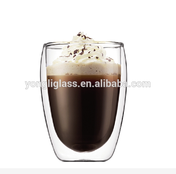 New products thermal double wall wine glass cup/double wall glass espresso cup/double wall glass coffee cup