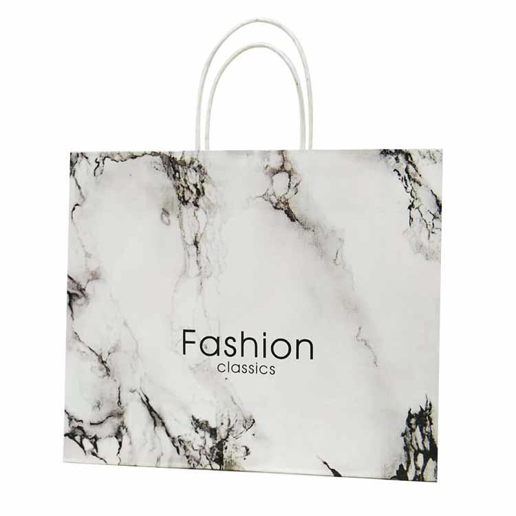 product-Dezheng-Guangzhou 24 Years Factory White Handle Bulk Marble Marble Paper Bag For Gift Promot-1