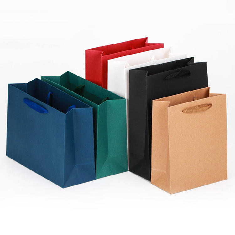 product-Custom Clothing Paper Bags with Logo Print Packaging Gift Foldable White Cardboard Bag Reusa-1