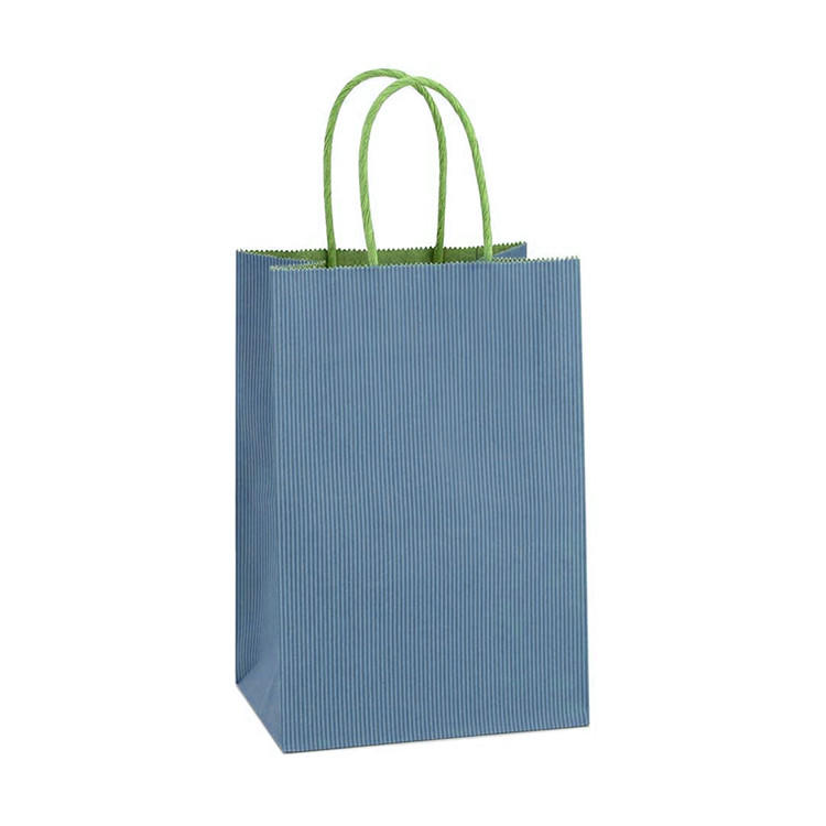 product-Elegant blank custom made special blue paper wigs packaging paper bags with your logo-Dezhen-1