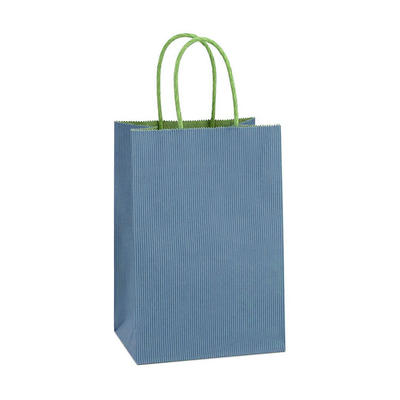 Elegant blank custom made special blue paper wigs packaging paper bags with your logo