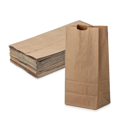 Recyclable paper bags raw material brown kraft popcorn bakery bread paper bag with discount