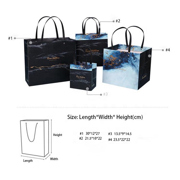 product-Dezheng-Biodegradable Waterproof Paper Bag Marble Design Stone Paper Bag For Shopping And Gi-1