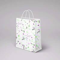 Small paper gift bags custom your logo printed white kraft paper wedding paper bag with handle