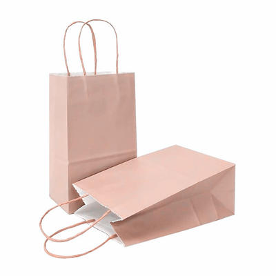 Hot sale plain cheap brown box bottom paper coffee bags with cotton rope handles