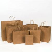 Premium Printing Foldable Plain Brown Kraft Paper Carrier Bag for Coffee