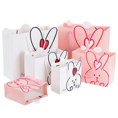 Eco-Friendly Cute Greaseproof Carrier Shopping Paper Pouch Bag for Baby Gift Paper Bag