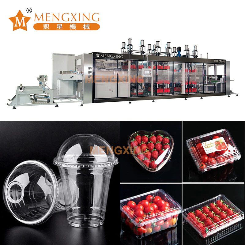 Mengxing Punching Hole Vacuum Forming Food Package Products Machine with Cutting Function Thermoforming Machine