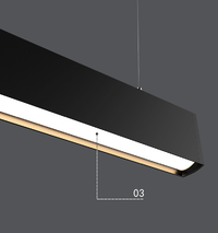 PC material fixture linear strip lighting ip20 24+12w led up and down linear lightCustom seamless stitching light