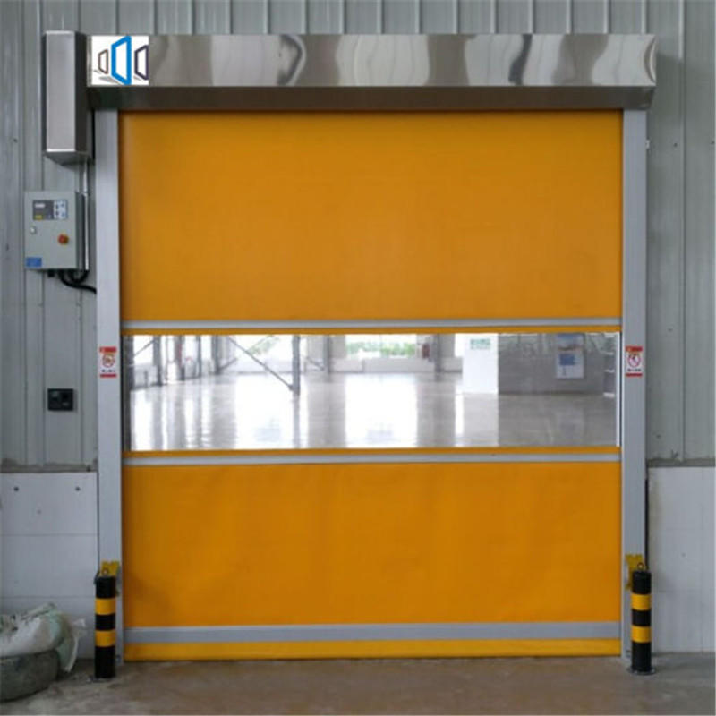 Yellow 3500mmH*5000mmW Industrial Yellow Plastic/PVC Automatic Exterior/Interior Fast Roller Shutter High Speed Door