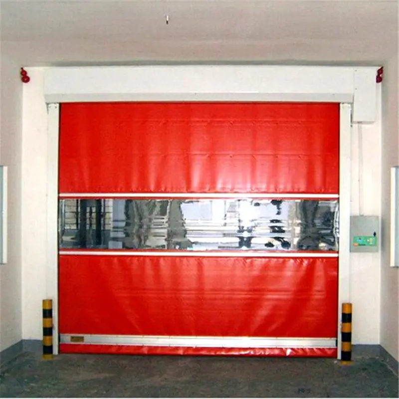 Red 3500mmH*5000mmW Industrial Plastic/PVC Automatic Fast Roller Shutter High Speed Door