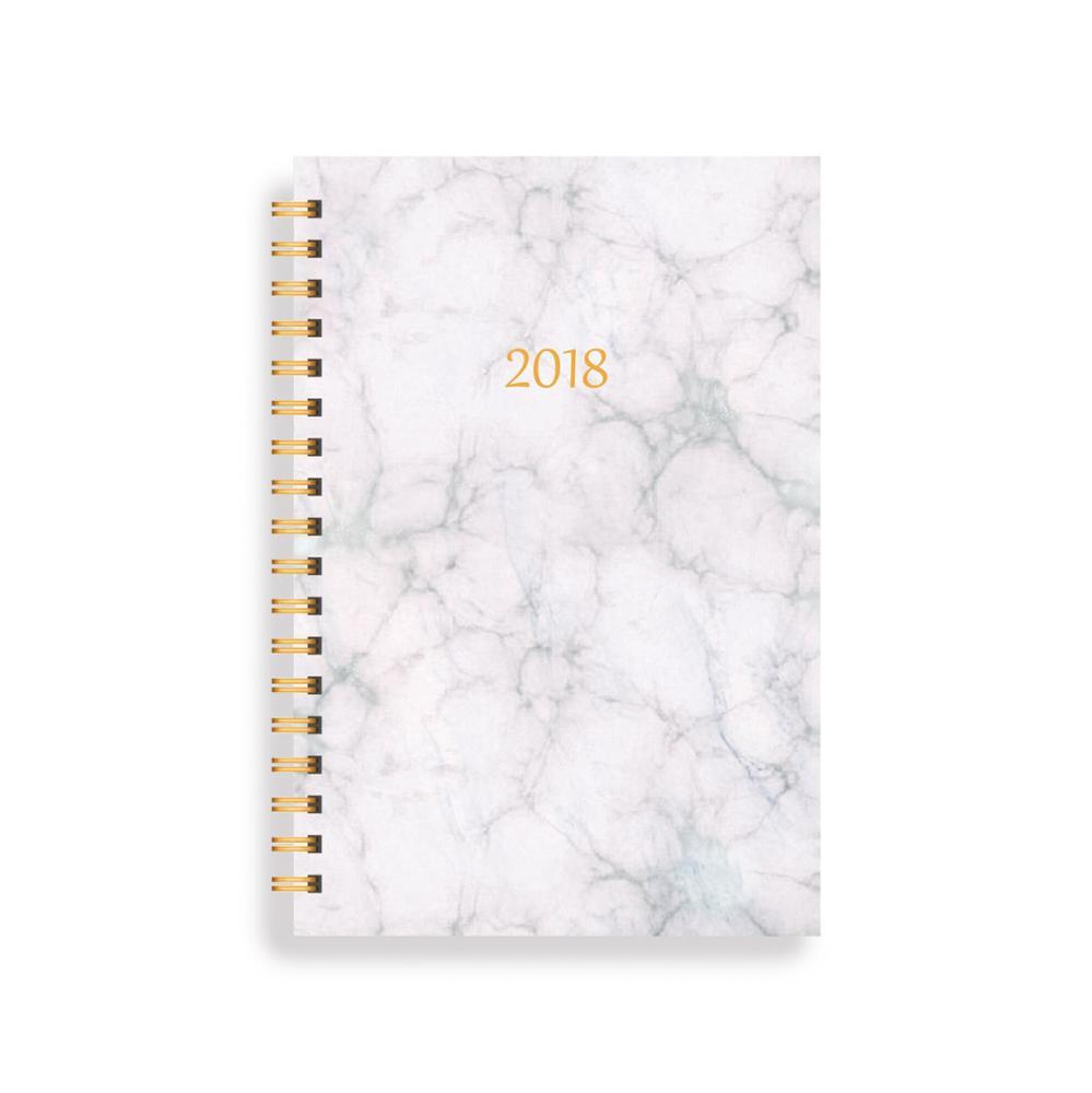 product-Japanese Elegant Spiral Marble Weekly Monthly Planner Notebook With Colored Paper-Dezheng-im-1