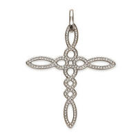 Factory price olive crystal silver bijoux big cross pendants