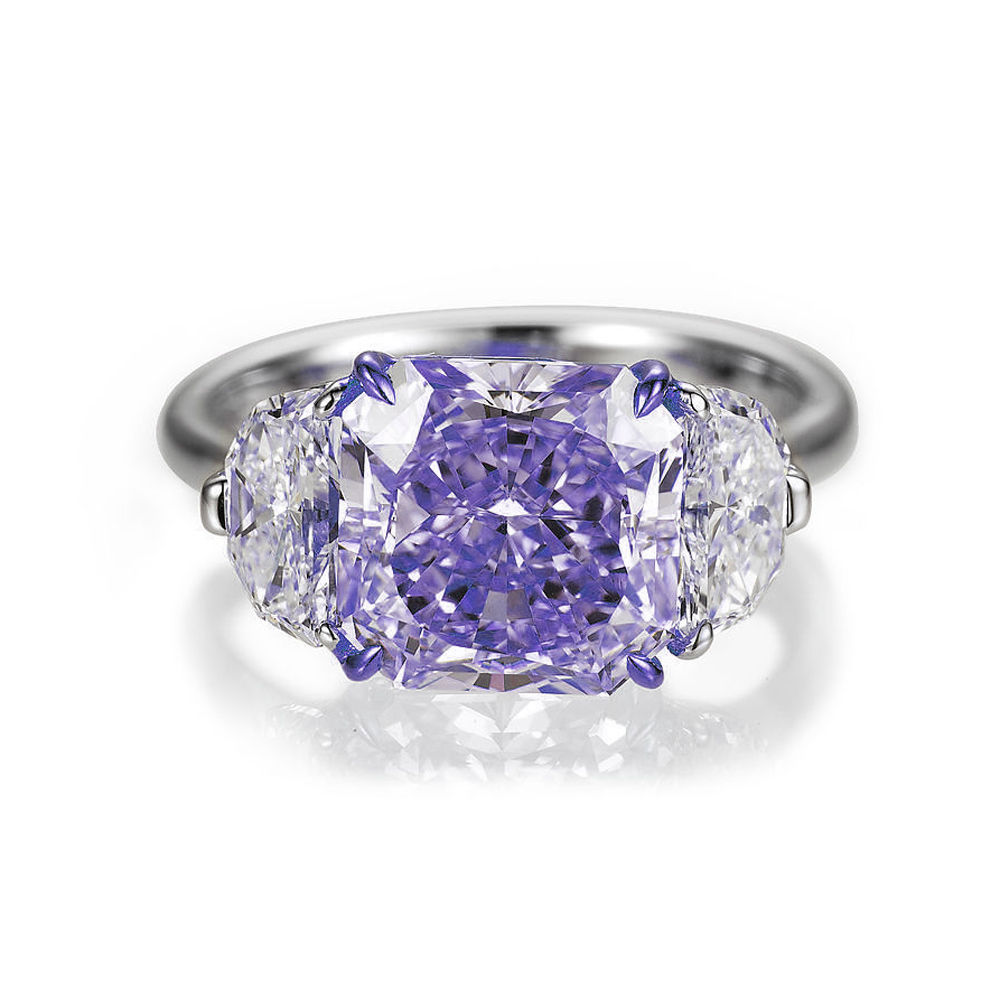 Graceful Fancy Gemstone Silver Bijoux Glass Engagement Ring