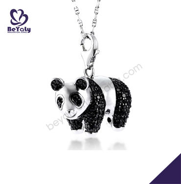 Cute silver panda pendant with lovely panda shape for men and women