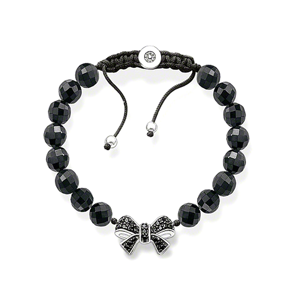 Braided black color silver knot facets mexican beaded bracelets