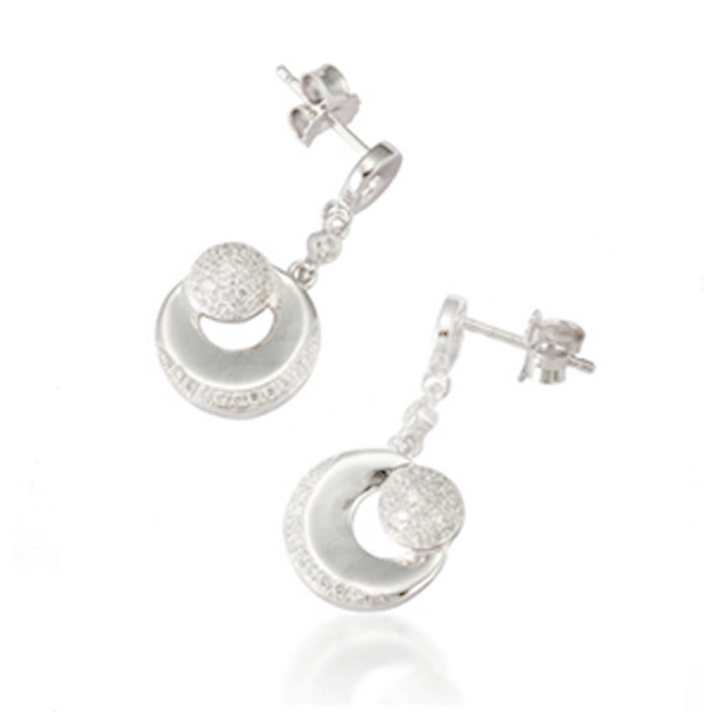 product-Lovely luxury tasteful fashion designer silver double c earrings-BEYALY-img-3