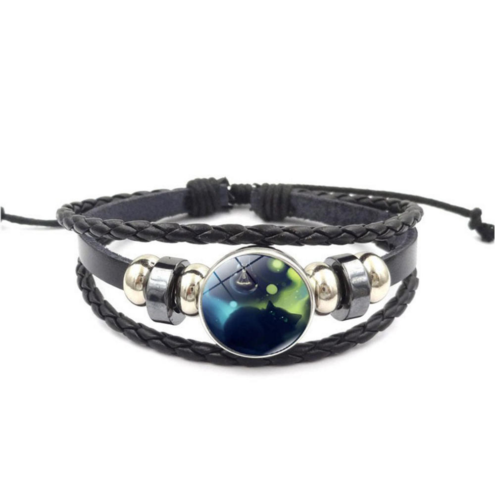 product-Fashion men black woven jade beaded wrap bracelets-BEYALY-img-3