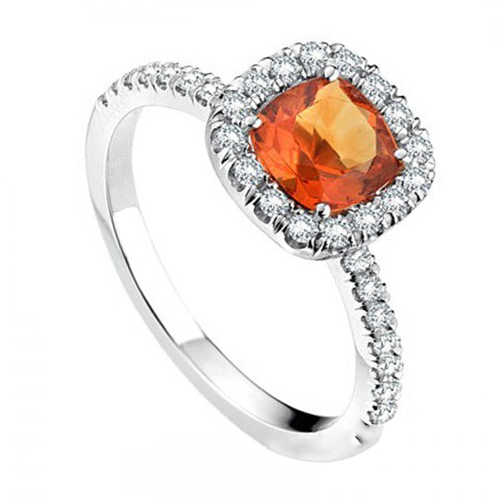 Custom orange zircon multi gemstone 925 sterling silver rings