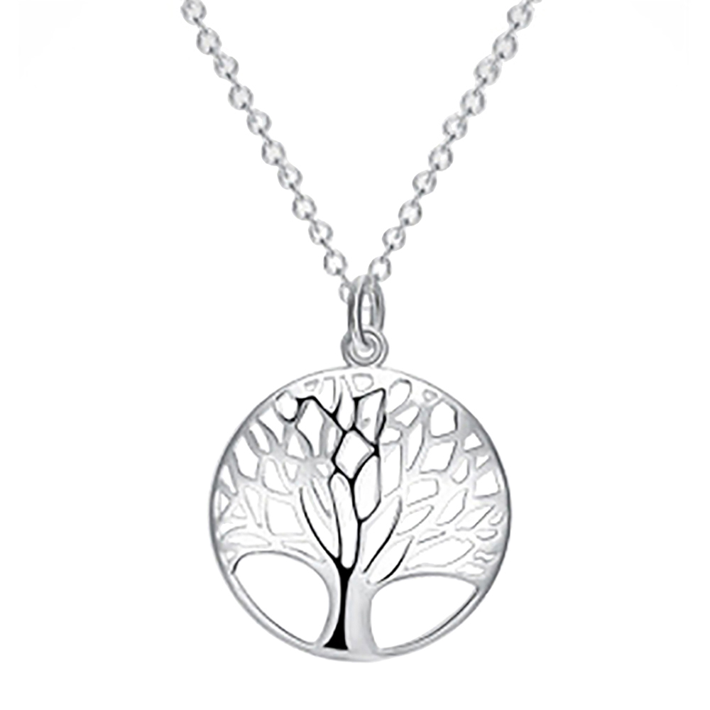 Charming Fairy Female Favor Silver Plated Tree Of Life Pendant
