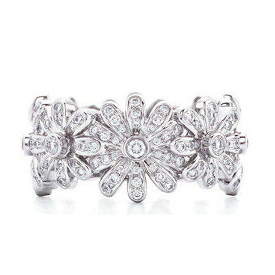 2019 promotional crystal flower design moon fantasy silver ring